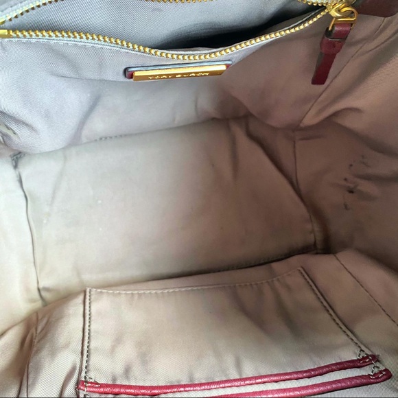 Tory Burch Claret Half Moon Satchel in Crimson EUC - Picture 15 of 16